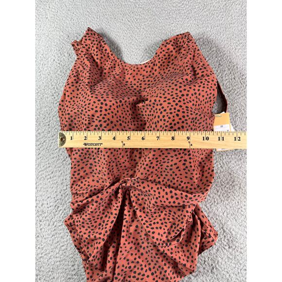 Kona Sol Swimsuit Womens Size 22 Brown Polka Dots Adjust Straps One Piece NWT - Picture 4 of 11